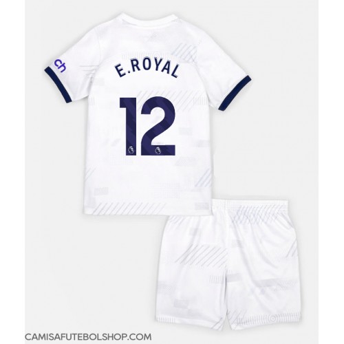 Camisa de time de futebol Tottenham Hotspur Emerson Royal #12 Replicas 1º Equipamento Infantil 2023-24 Manga Curta (+ Calças curtas)